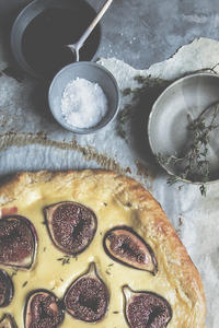 Backyard Fresh Fig and Thyme Galette      with Salted Caramel Drizzle