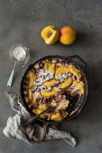 Peach Raspberry Clafoutis from Bisous and Brioche