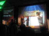 Sarah Collins receives Monica Hughes award